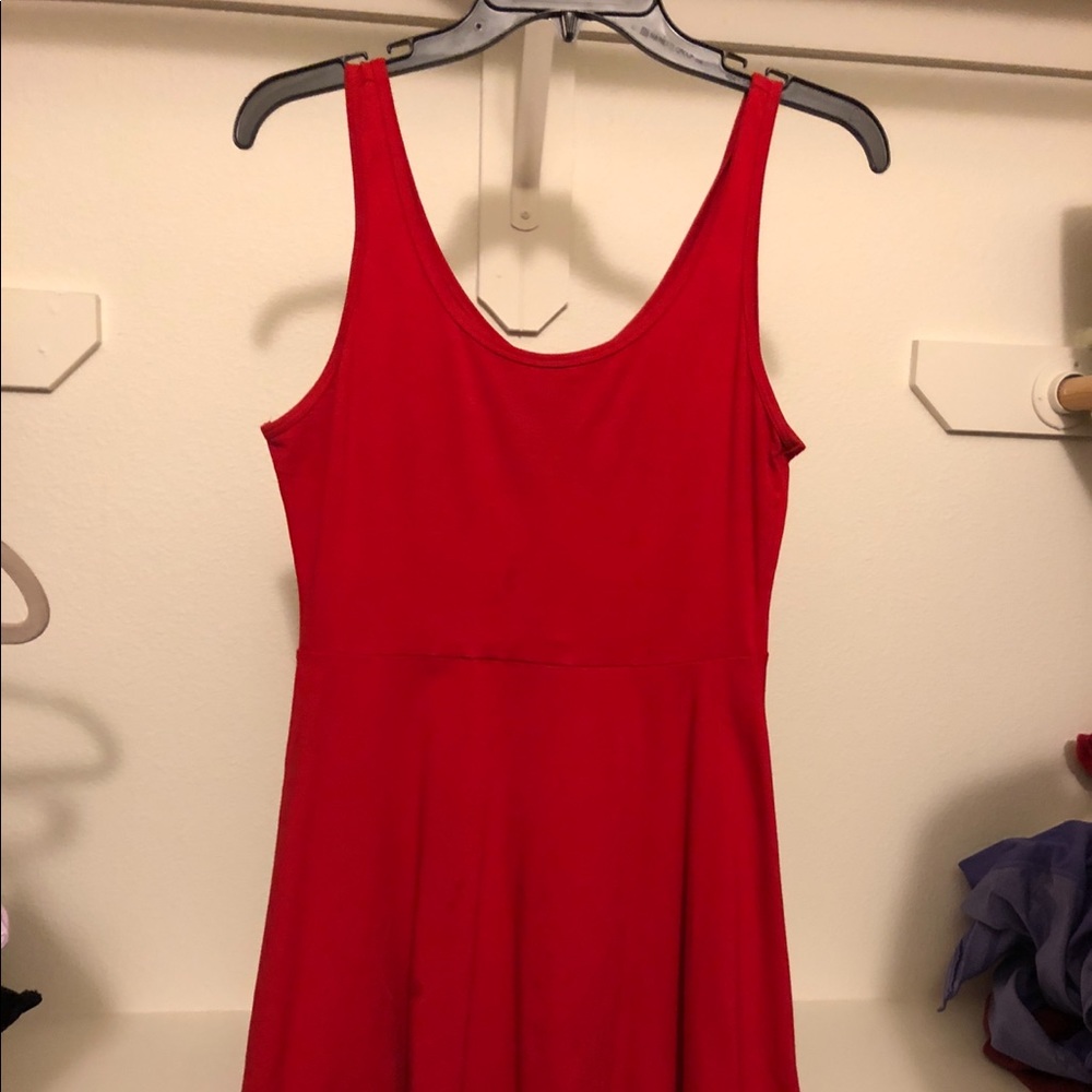 Red Dress Circle Cut from Express